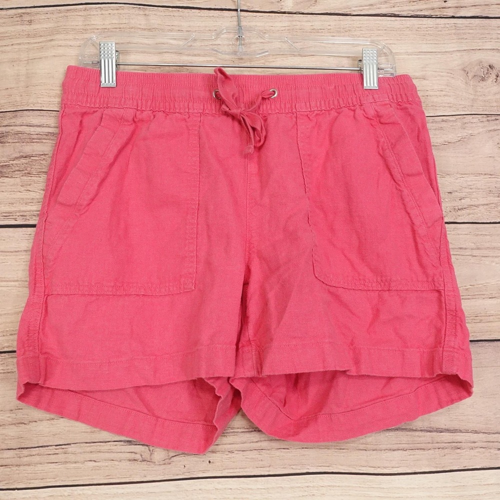 Nautica Chino Shorts Womens Size S Pink Linen Blend 31 Waist 4 Inseam Elastic